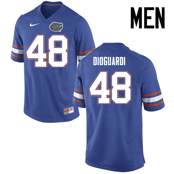 Florida Gators Men #48 Brett DioGuardi College Football Jerseys Blue